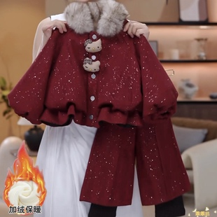 女童冬装套装加绒加厚儿童洋气新年拜年服2026新款小女孩宝宝元旦