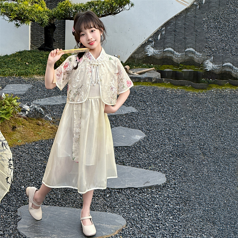汉服女童连衣裙夏装2026新款儿童中式国风裙子套装女孩夏季公主裙