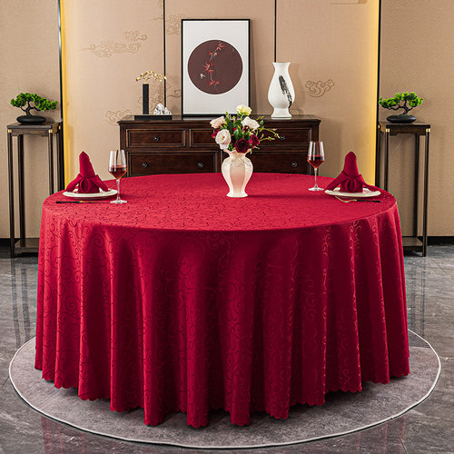 酒店桌布欧式通用圆桌布餐桌布饭店餐厅会议家用酒席圆桌台布订做