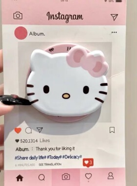 粉蝴蝶结猫咪头像磁吸支架适用 MagSafe手机强力磁吸伸缩支架桌面