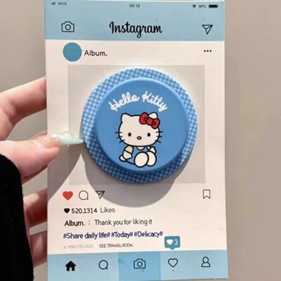 可爱卡通格纹猫咪磁吸支架适用 MagSafe手机强力磁吸伸缩支架桌面