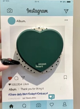 米底波点绿色爱心磁吸支架适用 MagSafe手机强力磁吸伸缩支架桌面