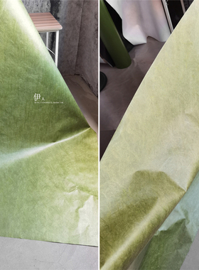 设计师美杜产邦纸绿色肌理纸 特卫强tyk进口防水呼吸撕不烂纸布