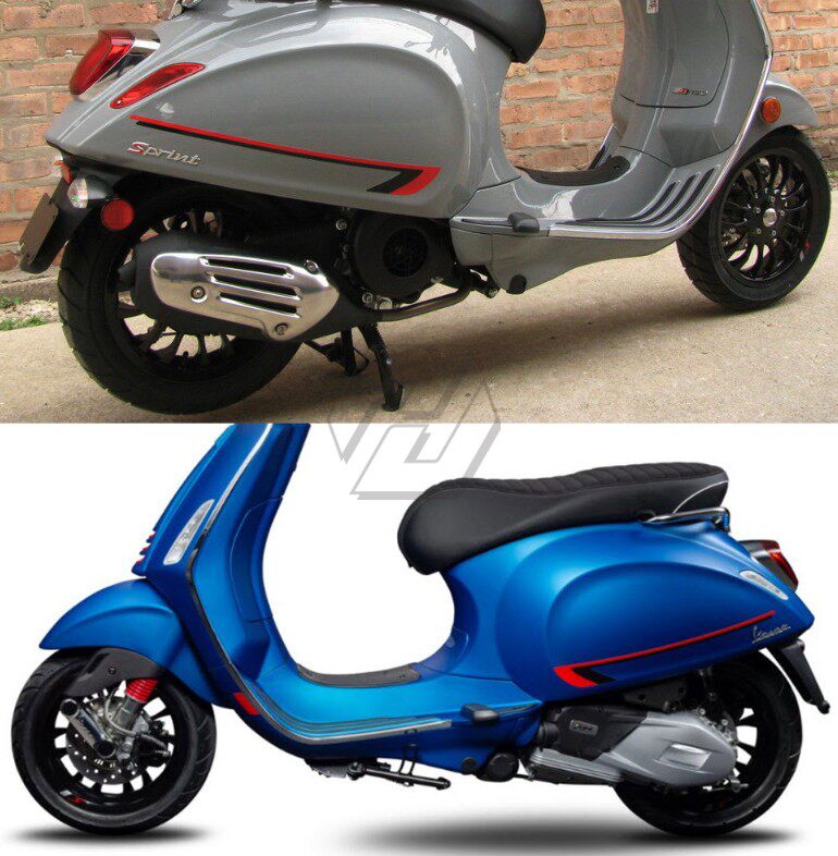比亚乔vespa/贴纸gts300/gtv125-200-250车身侧板防刮花反光贴花