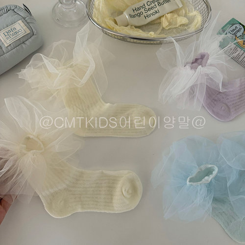 女童薄棉网眼公主风中筒袜