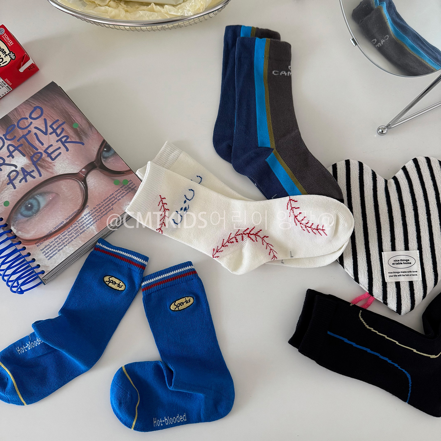 儿童秋季运动风纯棉时髦中筒袜