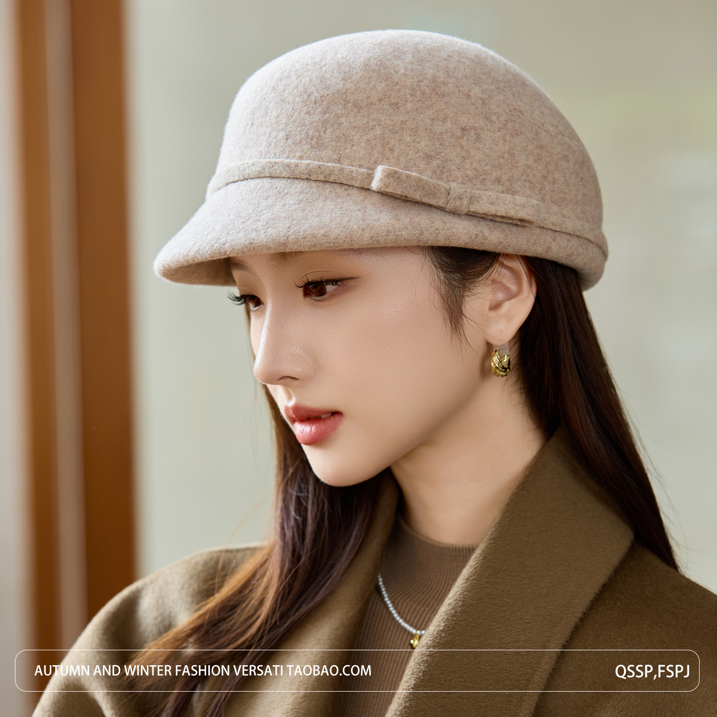 秋冬季羊毛呢盆帽女士时尚优雅小礼帽复古名媛风中青年保暖渔夫帽