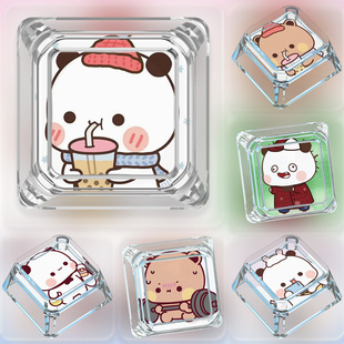 一二布布键帽单个卡通可爱情侣十字轴客制热插拔机械键盘键帽挂件