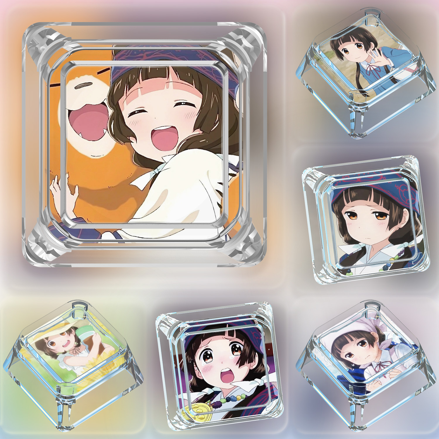 当女孩遇到熊键帽单个卡通可爱动漫雨宿町十字轴客制机械键盘键帽