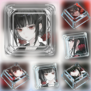 春川魔姬键帽单个卡通可爱十字轴弹丸论破机械键盘透明透光键帽