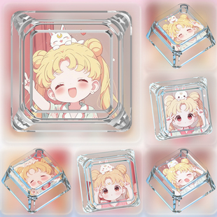 美少女战士月野兔键帽单个可爱卡通十字轴创意透光透明机械键盘