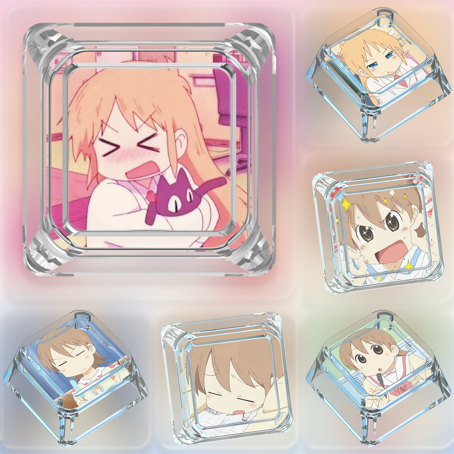 京阿尼相生佑子键帽单个卡通可爱动漫十字轴客制机械键盘透明键帽