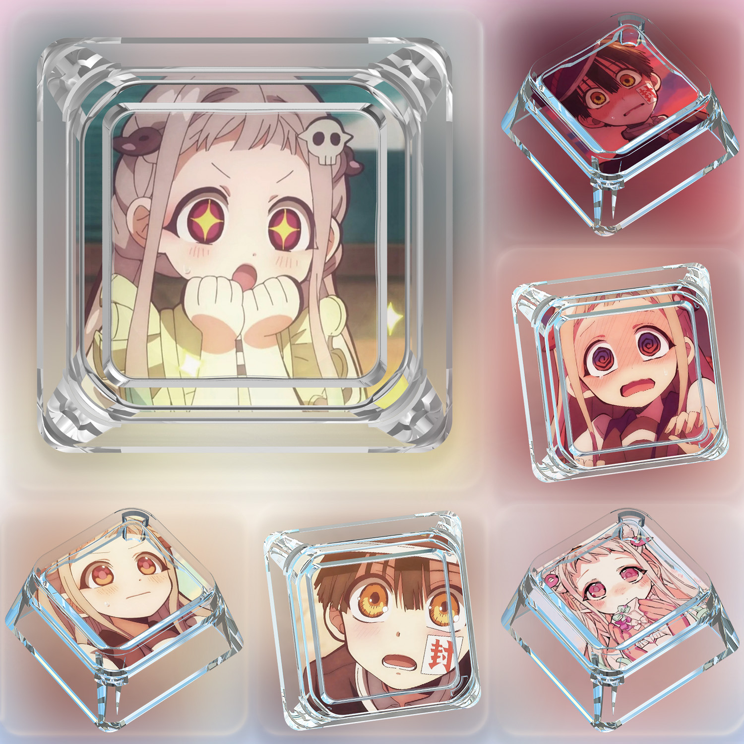 八寻宁宁键帽单个卡通可爱动漫十字轴二次元机械键盘PC透光键帽