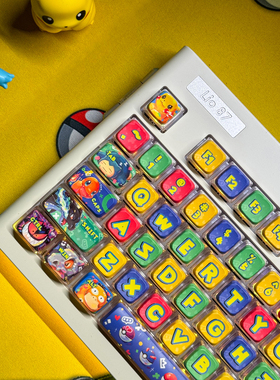 KEYALSOx机智铭宠物精灵键帽客制化122键wooting适配pc+pbt透光