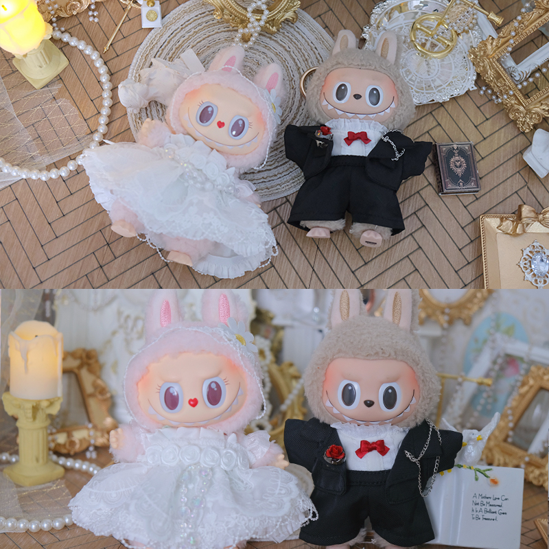 熏熏的玫瑰庄园挂件衣服17cm搪胶公仔服装盲盒泡泡玛特玩偶配饰