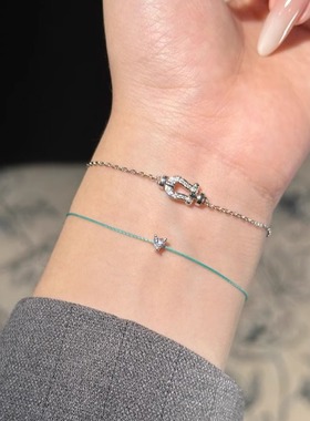 送礼物爱心型蓝绿松石色转运全绳