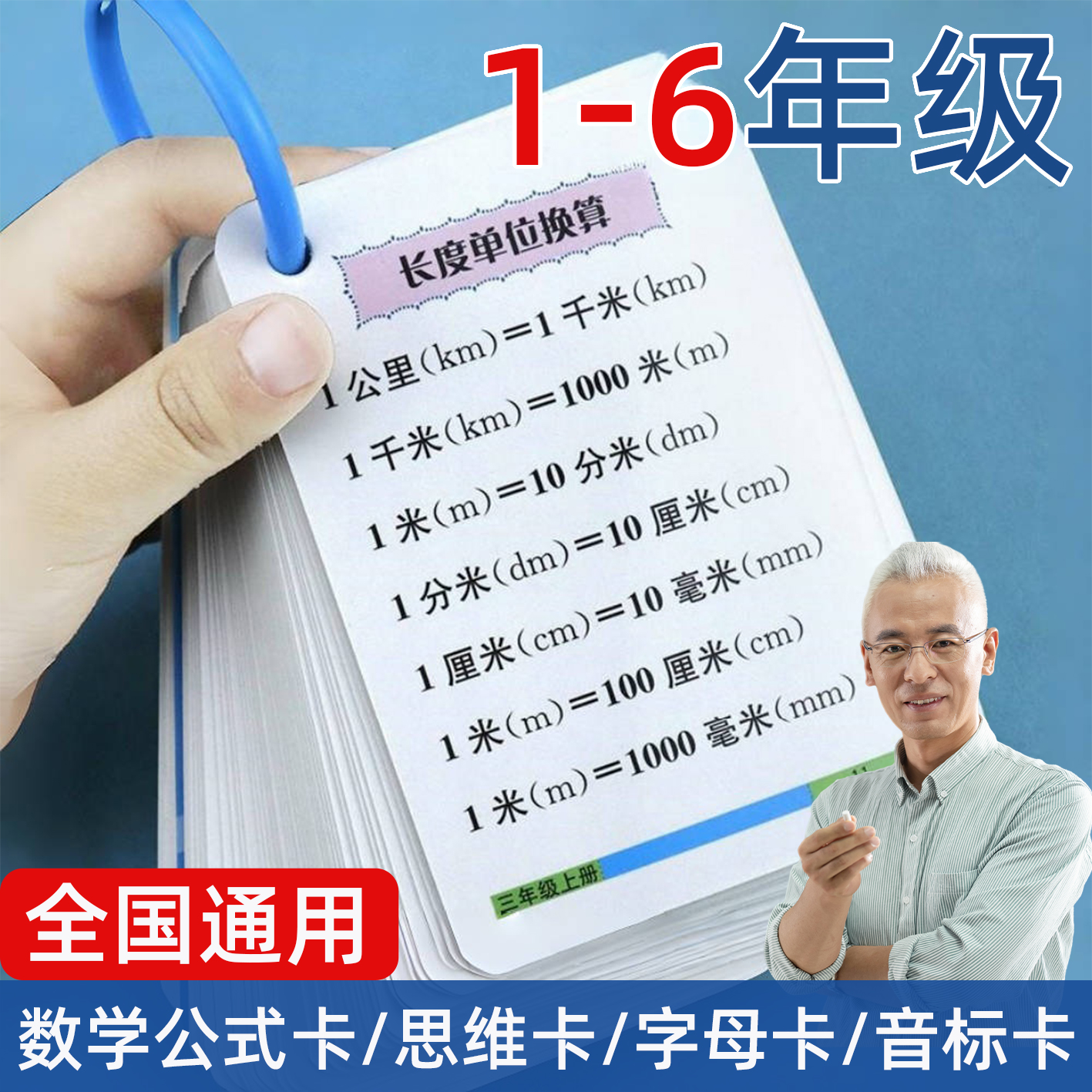 人教版小学1-6年级数学公式定理卡运算定律法则单位换算面积公式