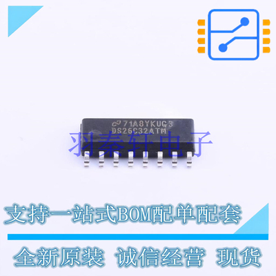 RS-485/RS-422芯片 DS26C32ATM/NOPB SOIC-16 TI 全新原装进口