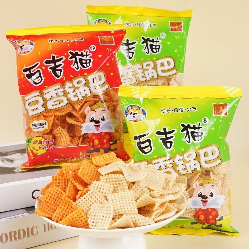 百吉猫锅巴豆香烧烤麻辣锅巴150g陕西特产锅巴休闲解馋小吃零食