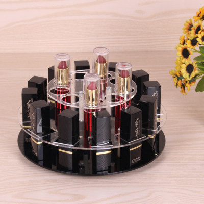 亚克力旋转口红架透明唇膏架小羊皮口红展示架化妆品彩妆收纳盒 虎窝淘