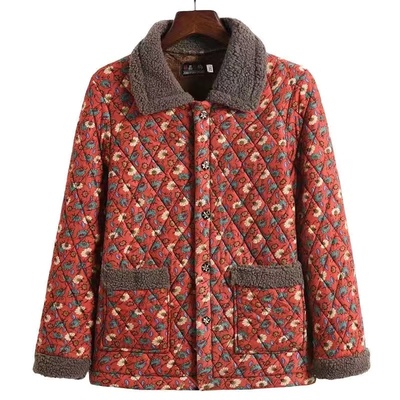 607080岁奶奶加绒加厚棉衣舒适老太太保暖驼绒棉袄女老人过冬外套