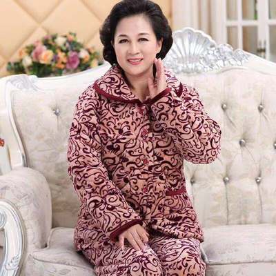 妈妈大码外套洋气三层加厚棉袄女