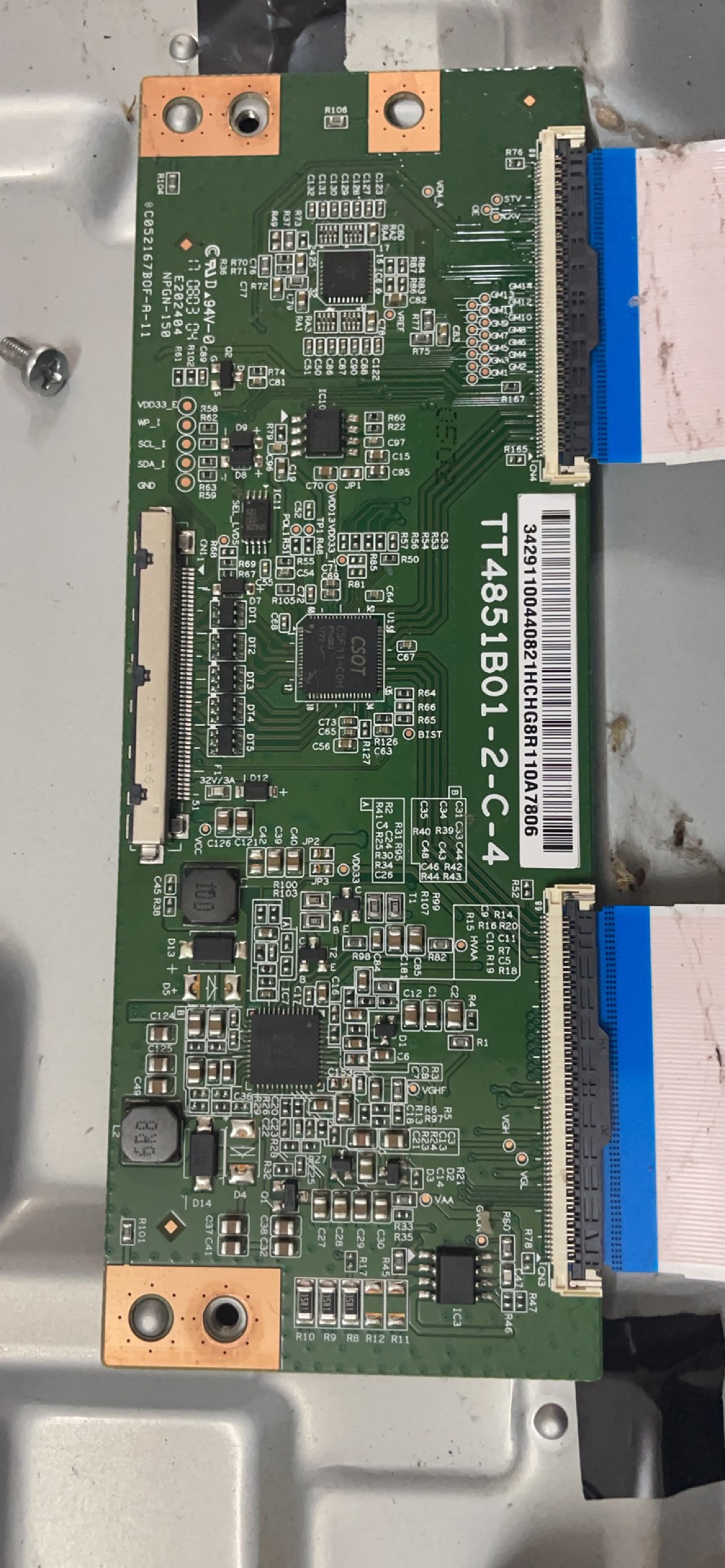 原装TCL L49P1A-F 49A810 小米L49M5-AZ逻辑板TT4851B01-2-C-4 好