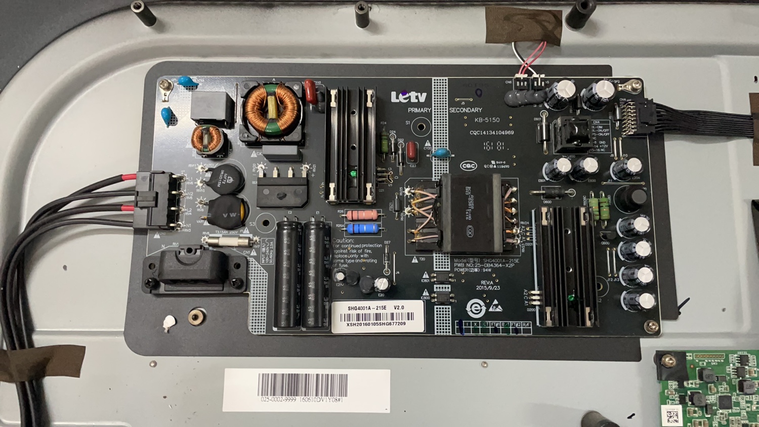 乐视L403P3/3PN X40S液晶电视电源板SHG4001A-215E KB-5150  实图