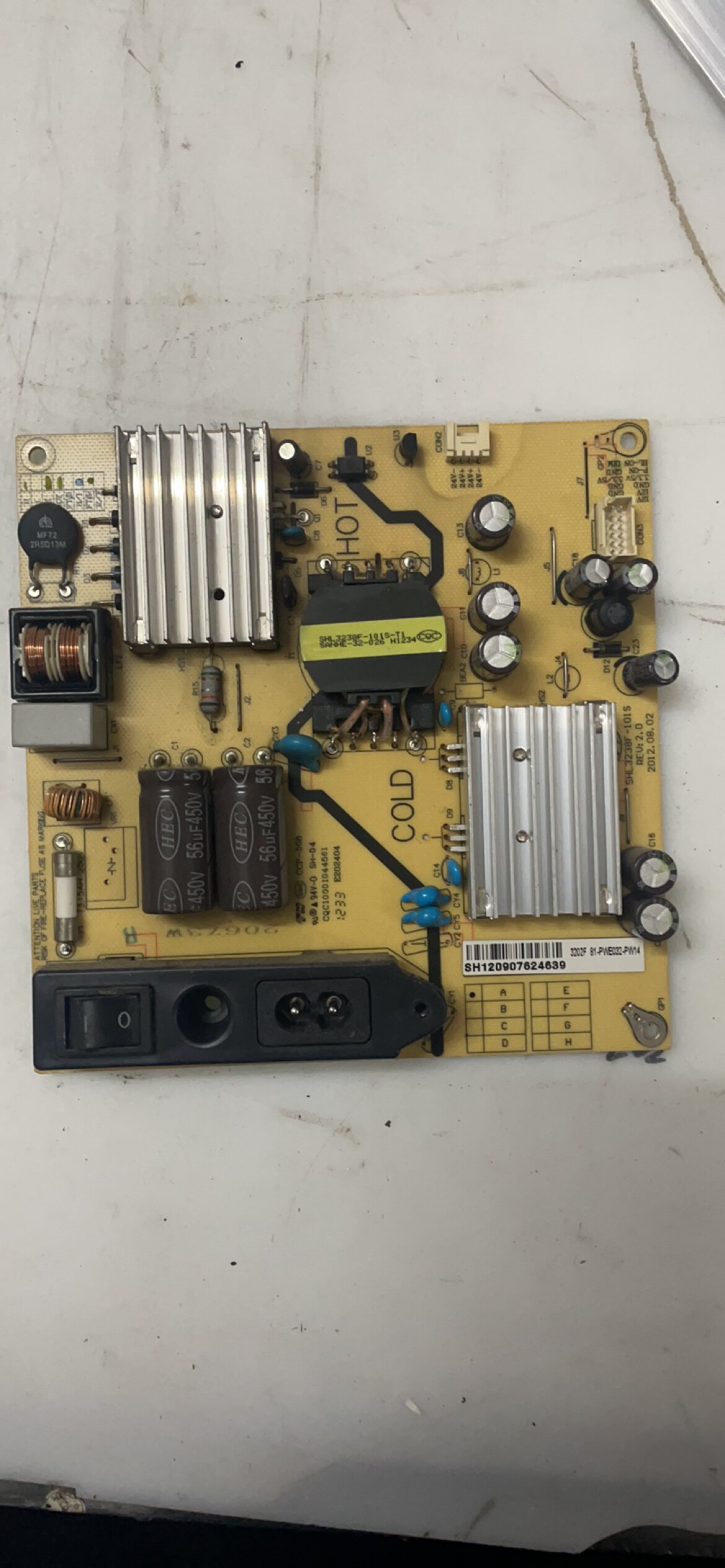 三洋32CE630LED电源板SHL3238F-101S 81-PWE032-PW14C 4针测好