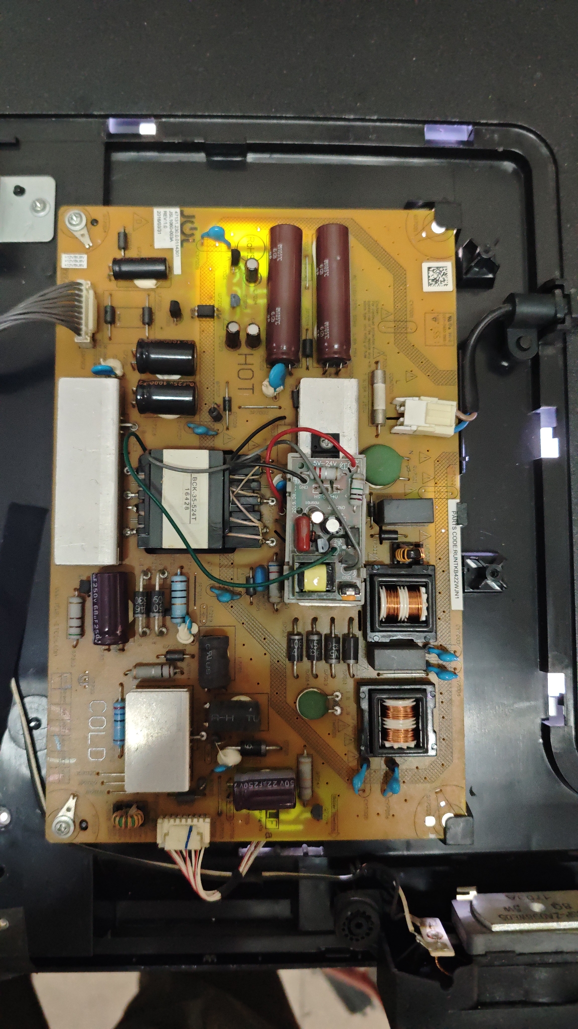 夏普LCD-40MS16A 40A35A电源板RUNTKB422WJN1/WJQZ JSL1060-003A