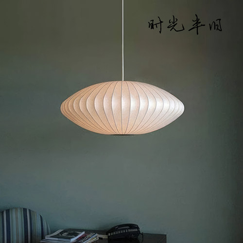 设计师艺术餐厅客厅灯笼北欧主卧室茶室日式中古侘寂风仿蚕丝吊灯 - 封面