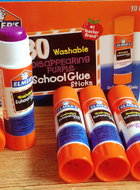 美国海淘Elmer's儿童学生胶棒Elmers固体胶遮眉毛安全可水洗手工