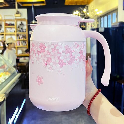 Yanis3保温壶大容量高颜值2026带茶隔焖茶壶家用热水瓶把手1.5Ｌ