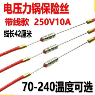 通用型电压力锅电饭煲挂烫机温度保险丝超温保护10A带线保险管