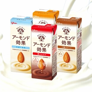 日本直邮格力高杏仁奶可可坚果风味微糖植物蛋白饮料早餐奶200ml
