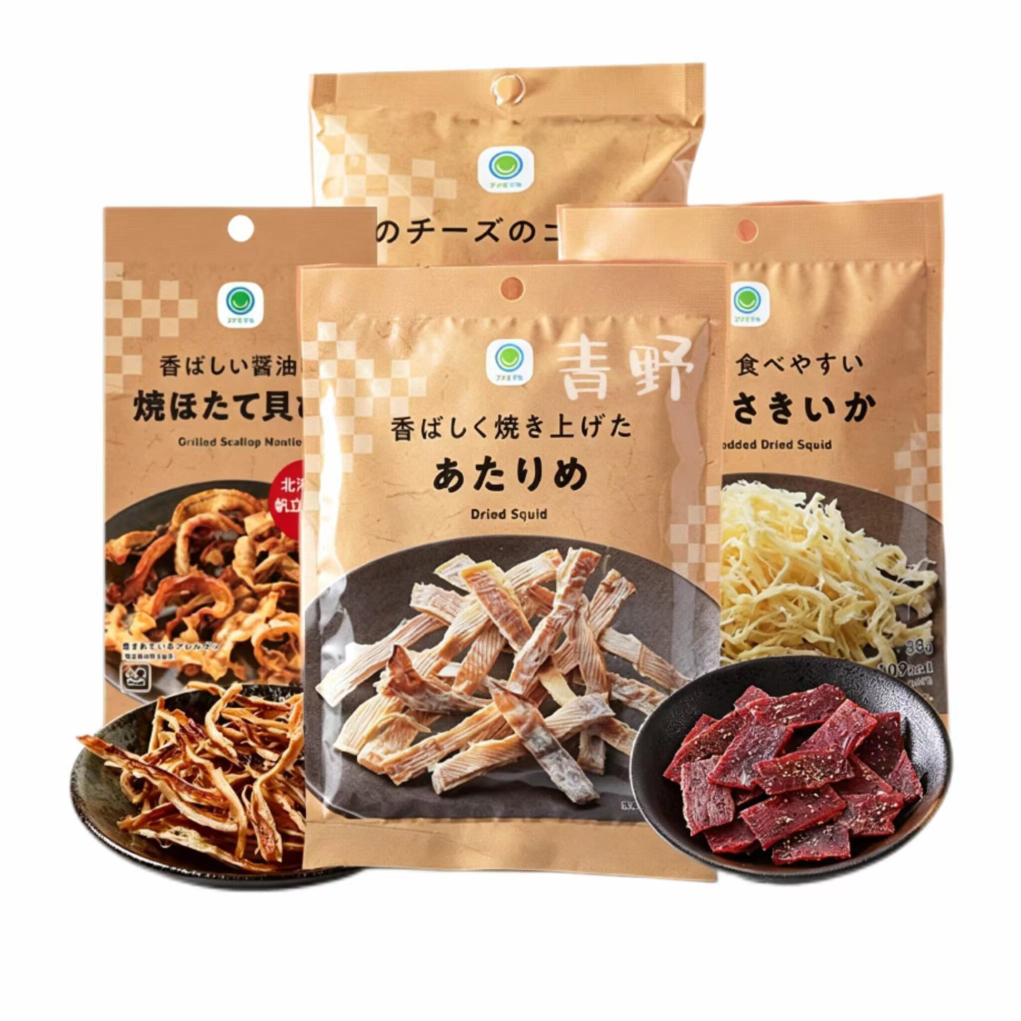 日本直邮全家便利店鱿鱼干扇贝须酱油香辣味香烤牛肉干下酒菜零食