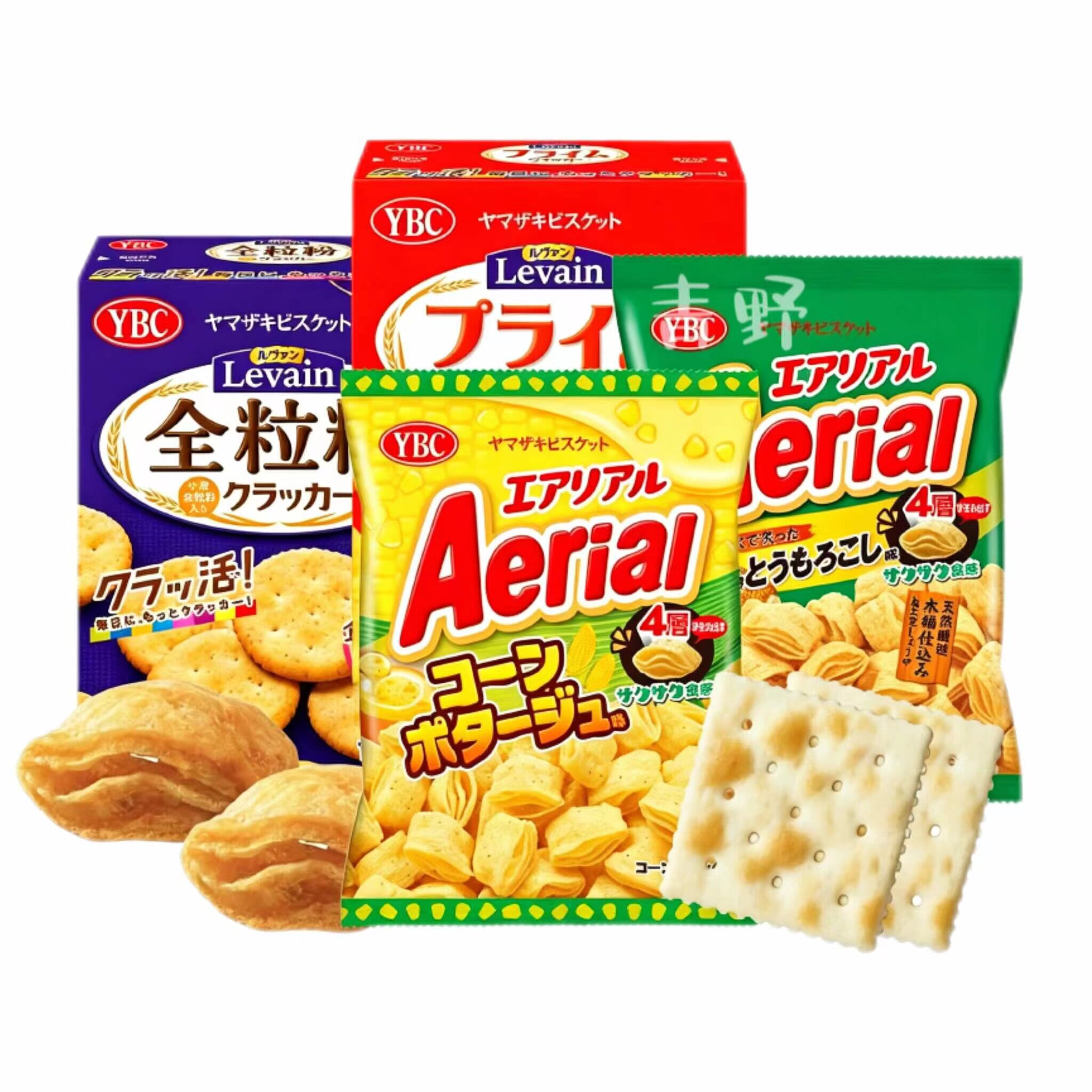 日本直邮YBC苏打饼干薯片柠檬香草芝士夹心减盐版全麦下午茶零食