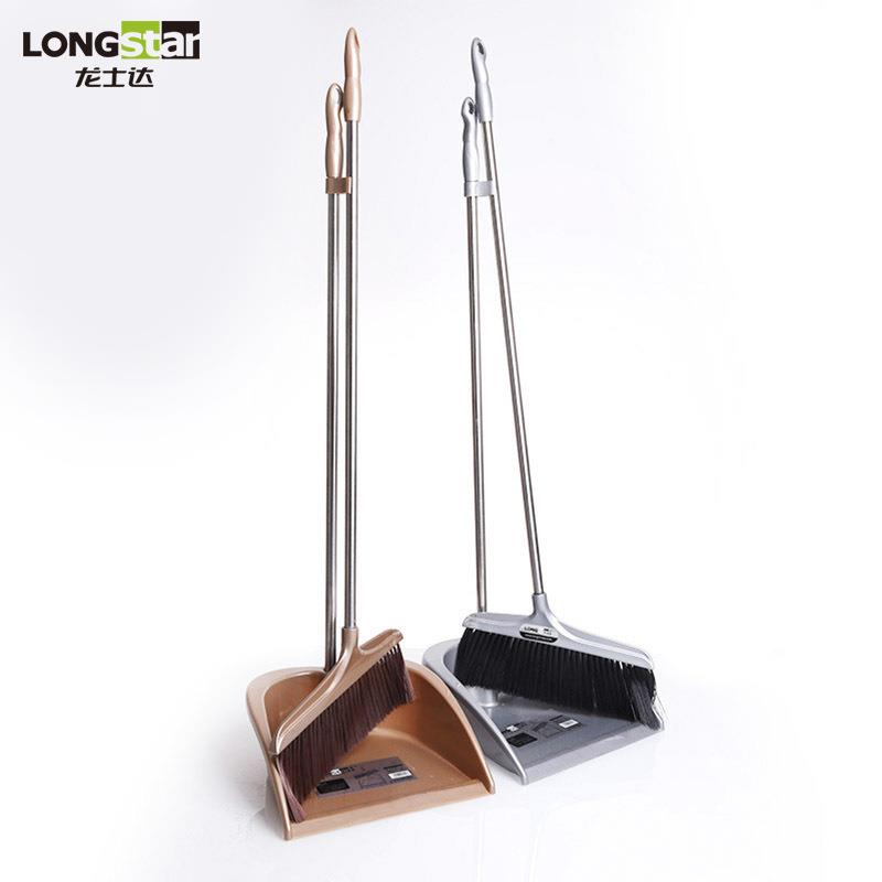环保家用塑料扫把簸箕套装组合软毛地板笤帚耐用不锈钢杆扫把套