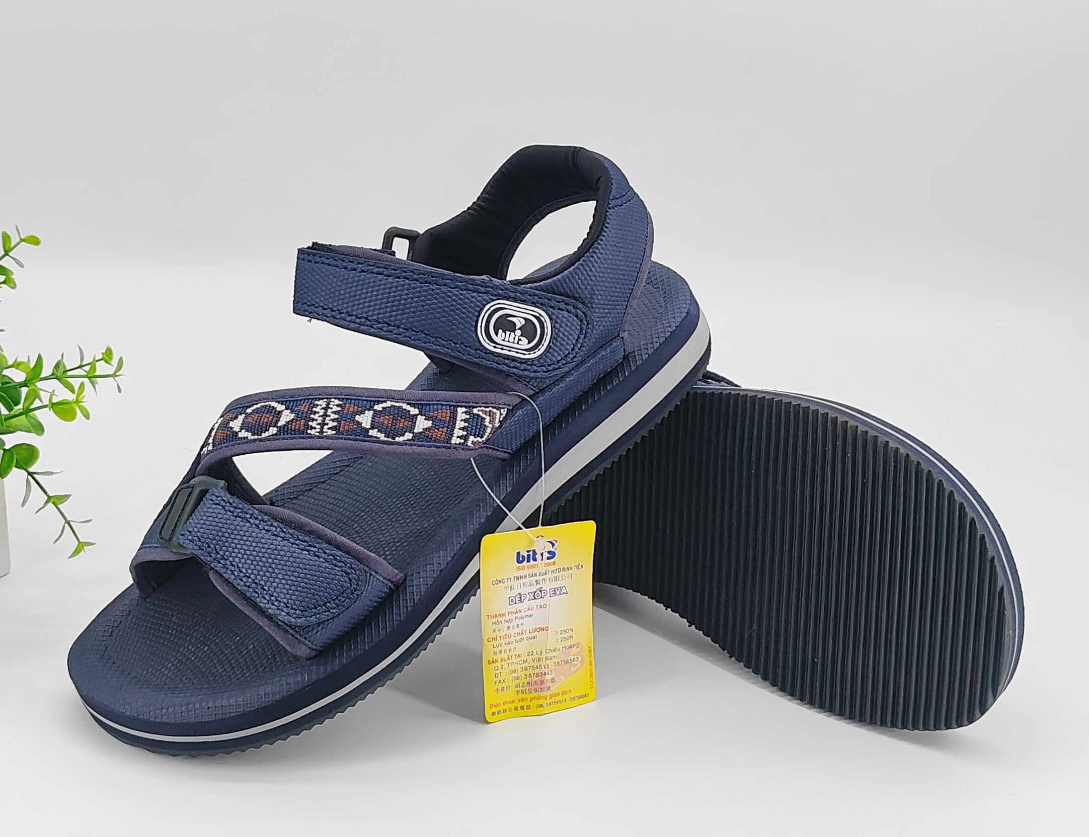 VIETNAM BINH TIEN MENS SANDALS CLASSIC BITIS SUMMER BEACH SHOES RUBBER ANTI-SLIP WADING VELCRO SANDALS