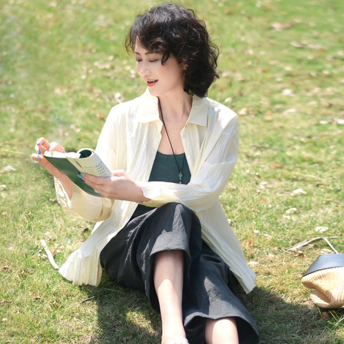 高端匹马棉高支纱文艺休闲衬衫女
