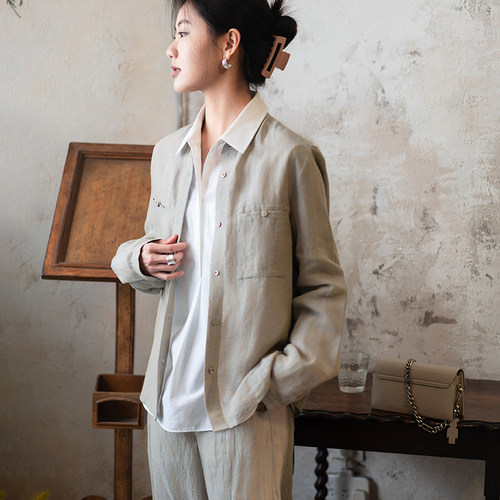 精品高端简约知性休闲衬衫外套女