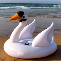 天鵝火烈鳥水上充氣小船坐騎游泳圈成人兒童游泳池漂浮玩具浮排
