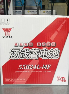 汤浅原装电瓶12v45AH（55B24LS）质保18个月市区以旧换新上门安装