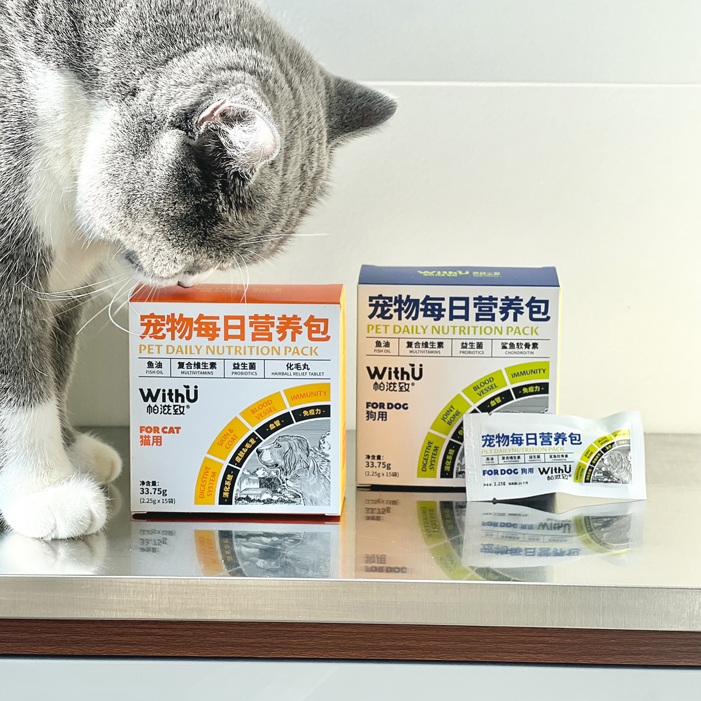 犬猫宠物每日营养鱼油化毛益生菌