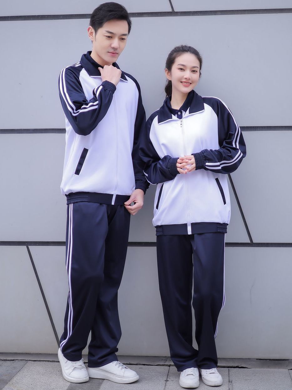 匆匆那年黑白校服初高中学生运动服男女网红情侣服短袖长裤外套装