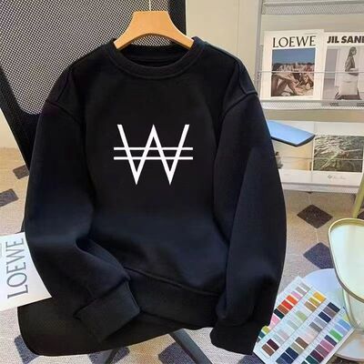 男新款卫衣印花圆领春秋男款无帽冬重磅小领口男潮白色黑色青少年