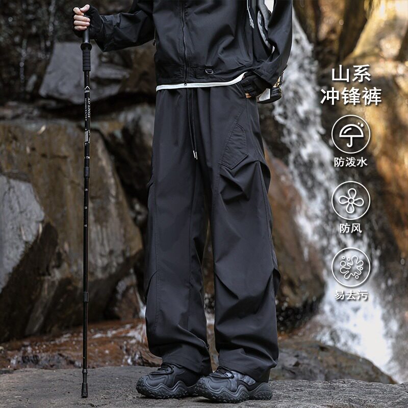889拼接美式备货K件2413610褶皱男冲锋裤w防泼水