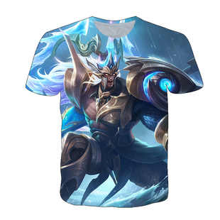 王者荣耀吕布怒海麟威游戏衣服男女夏装短袖t恤学生青少年cos上衣