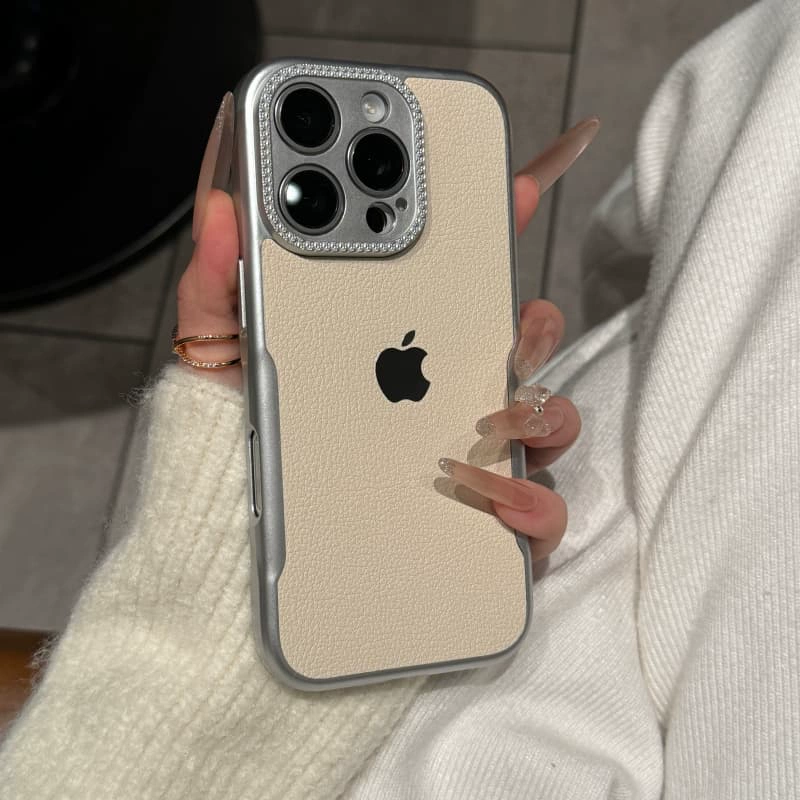 ins风秋冬新款荔枝纹适用iPhone17promax手机壳苹果16pro全包高级感15ProMax防摔14男女保护套13情侣12防摔软