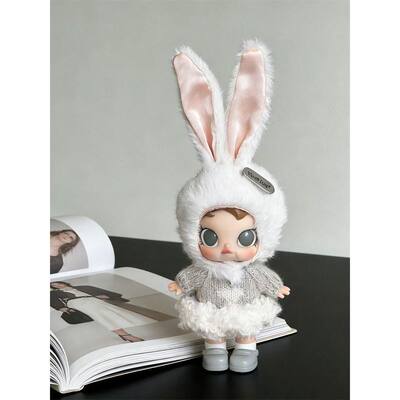 Molly积极入冬baby molly可爱娃衣着替玩偶衣服套装白色兔子毛衣